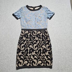 Sea New York Lace Two Tone Dress in Light Blue Polyamide Sz 2